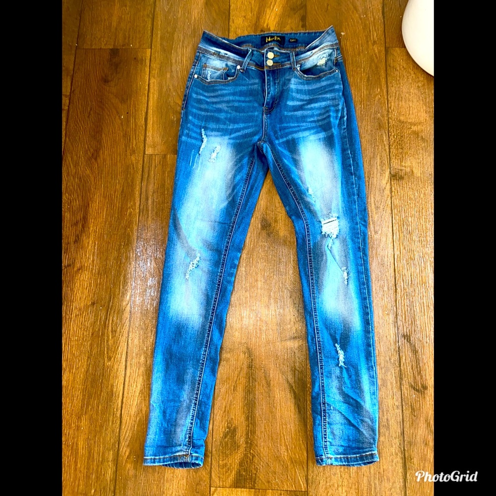 Indigo Rain Distressed Denim